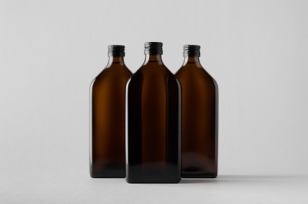 Pharmaceutical bottle mockup  thre featuring 500ml, advertising, and amber, a Health & Medical Photo by Shablon