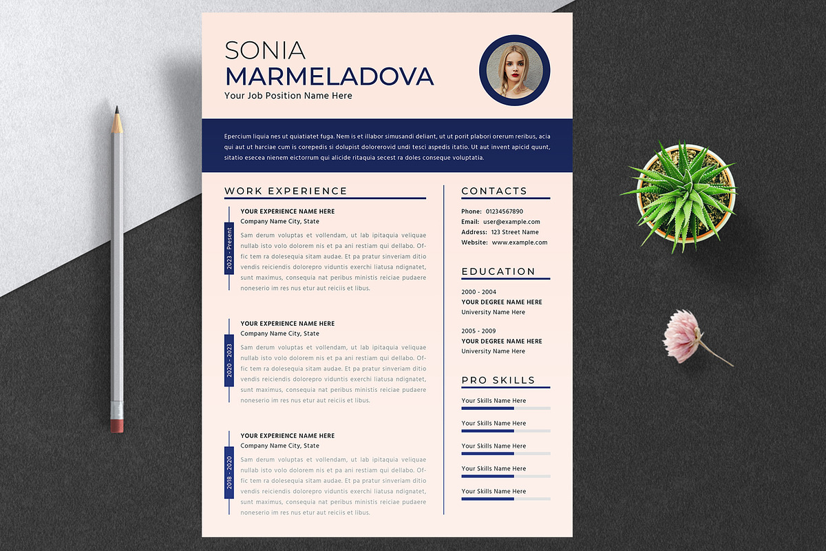 Resume Template Layout, a Resume Template by ContestDesign (Photo 1 of 4)