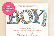 TWO Editable Baby Shower Template, a Design Template by Sally Salinas (Thumbnail 3 of 6)
