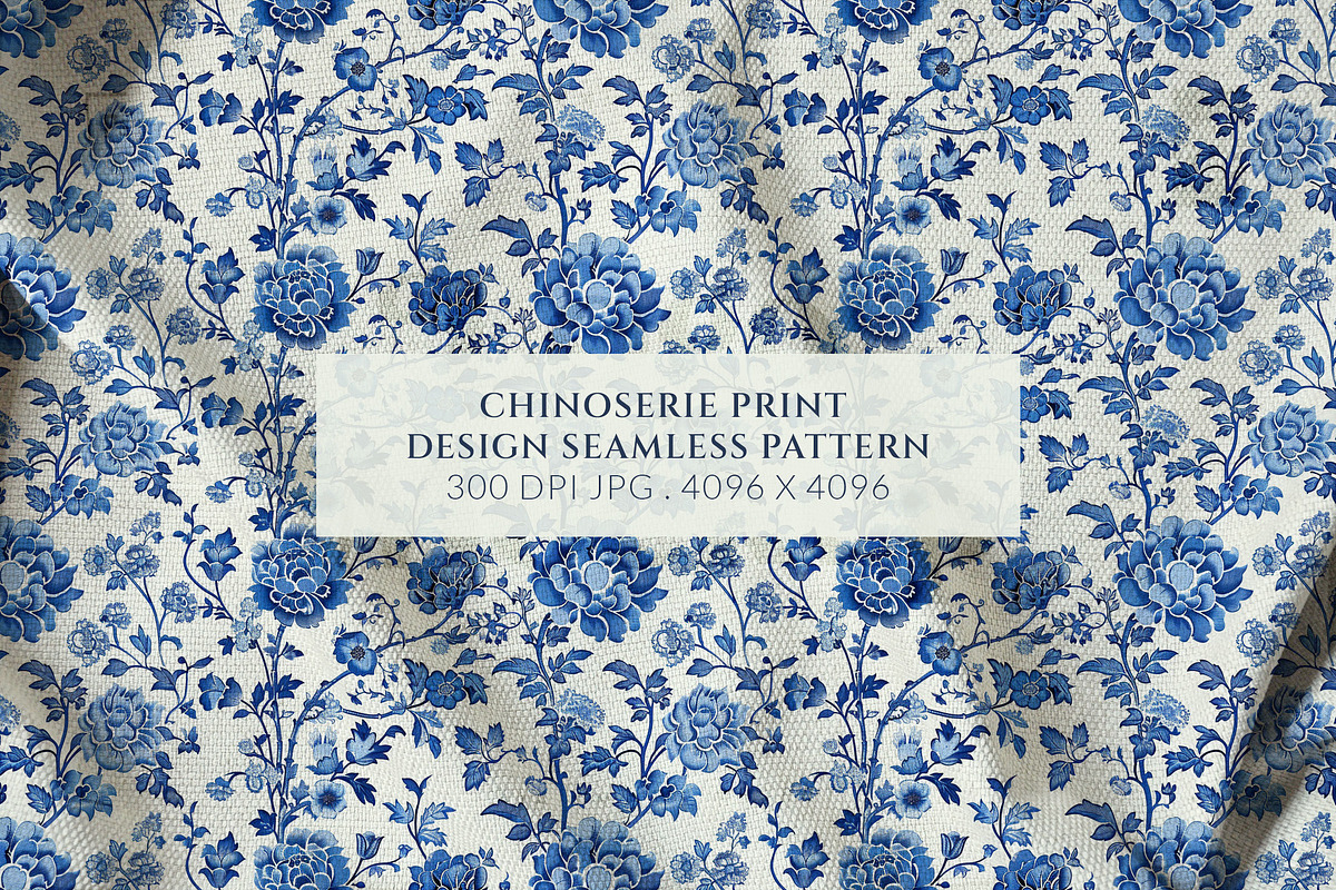 Chinoserie Floral Seamless Pattern, a Pattern Graphic by Olya Creative (Photo 1 of 8)