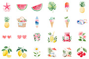Summer Watercolor Clipart Set, an Illustration by Sublimation Artist (Thumbnail 2 of 6)