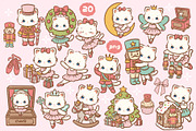 Ballerina Cat Nutcracker clipart, an Animal Illustration by Blumensdiary (Thumbnail 2 of 7)