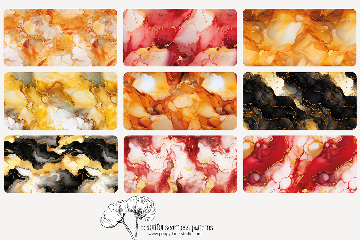 80 warm alcohol ink seamless pattern, a Pattern Graphic by Poppy Lane Studio (Photo 9 of 11)