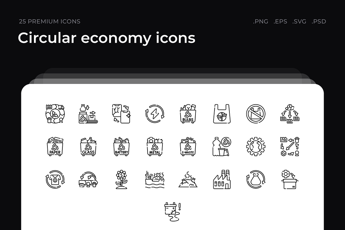 Circular economy icons, an Outline Icon by Wencory