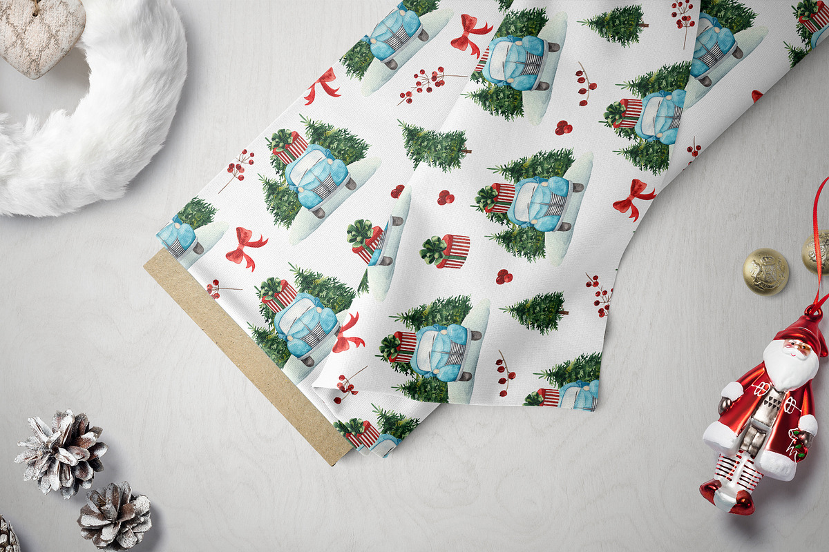Watercolor Christmas trucks, an Object Graphic by Ana-Sakuta (Photo 14 of 19)