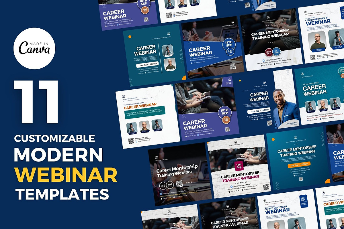 11 Webinar Canva Flyers Bundle, a Social Media Template by MK Creatives (Photo 1 of 2)