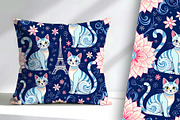 Parisian Cats Background, an Animal Illustration by Sharon Schwalbe (Thumbnail 3 of 5)
