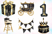 Luxury Black Kids Birthday Clipart, a Seasonal Illustration by Canvas Craft (Thumbnail 2 of 4)