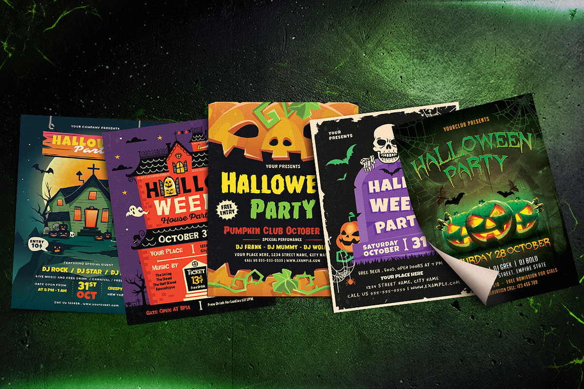 Bundle Halloween Party Flyer, a Flyer Template by Totem Design Studio (Photo 1 of 6)