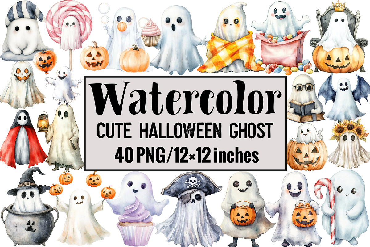 Cute Halloween Ghost, an Illustration by Design Market (Photo 1 of 3)
