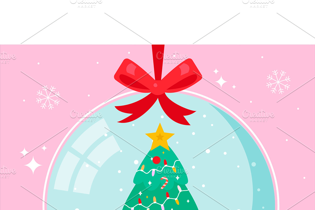 Flat Hanging Snow Globe, a Decorative Illustration by MISS CHATZ (Photo 3 of 3)