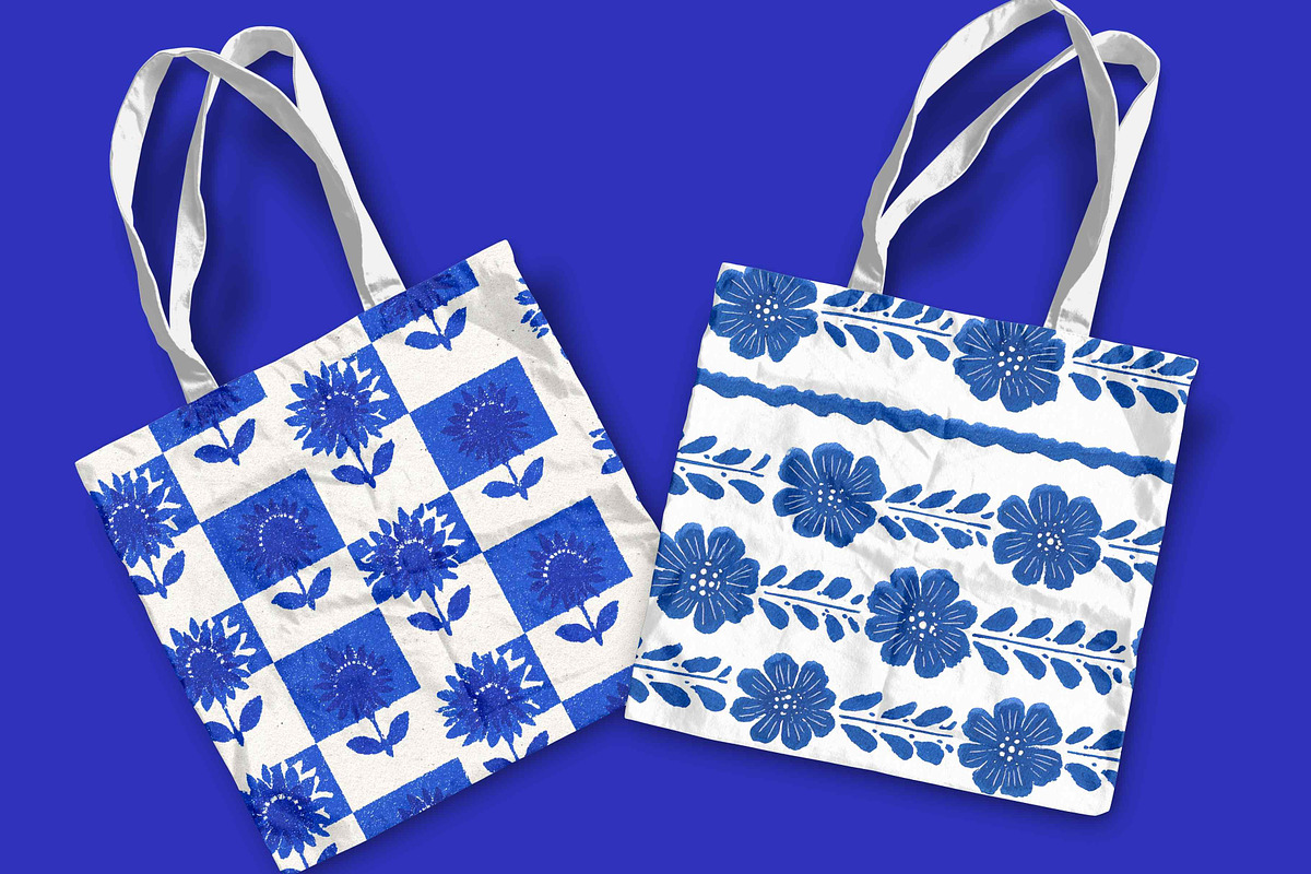 Cottagecore farmhouse Blue Patterns, a Pattern Graphic by Pattern Whimsy (Photo 5 of 8)