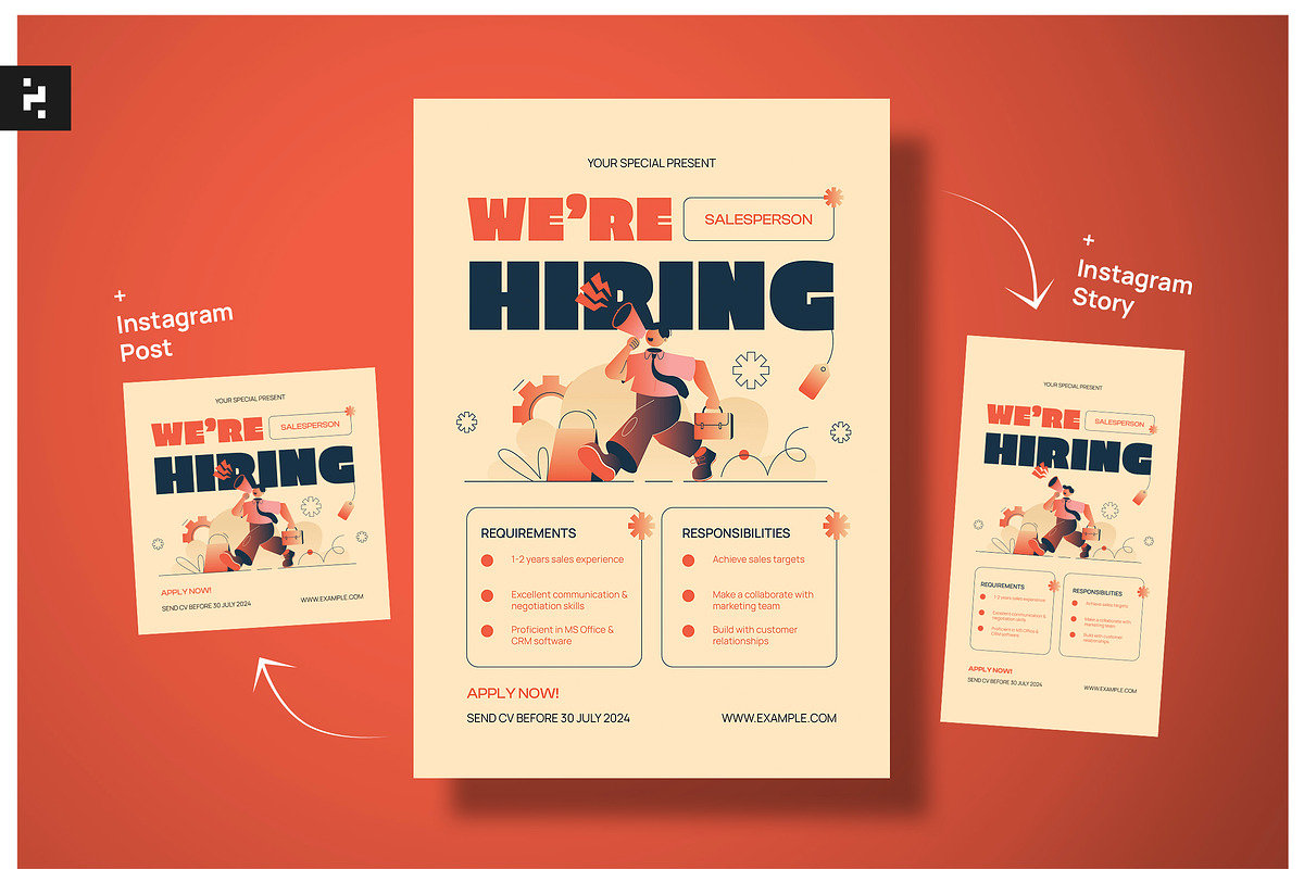 Salesperson Hiring Flyer, a Flyer Template by Neermana (Photo 1 of 4)
