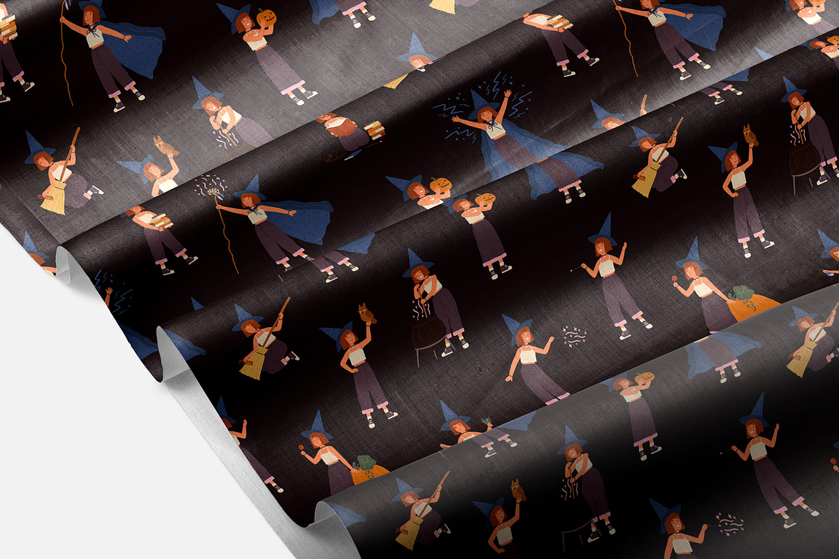Little witch seamless pattern, a Pattern Graphic by Good Studio (Photo 3 of 3)