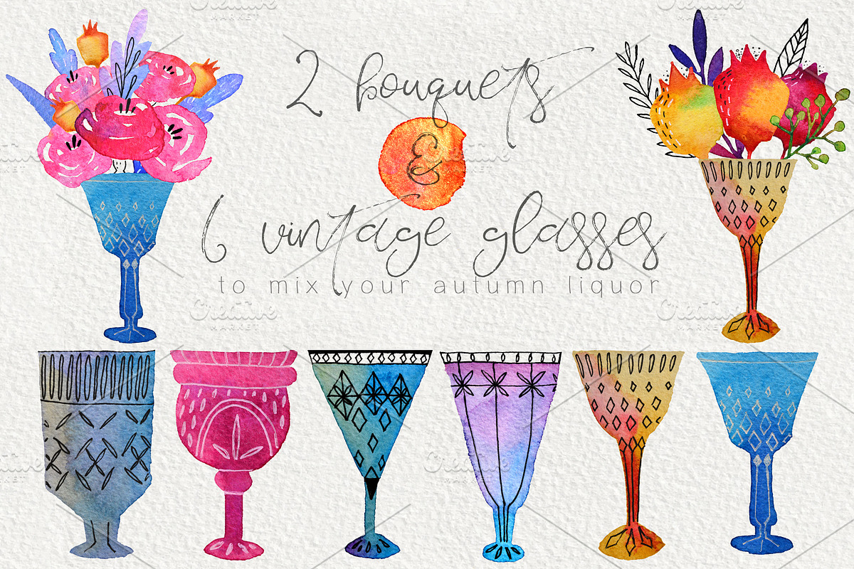 Autumn liquor. Watercolor set, a Decorative Illustration by Astel (Photo 4 of 6)