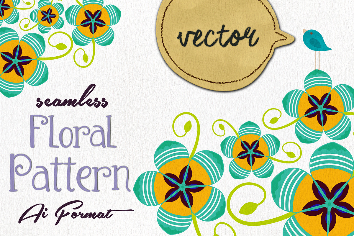Funky Floral Pattern, a Pattern Graphic by Anny Cecilia Walter (Photo 1 of 3)
