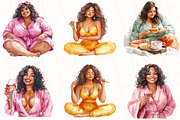 Curvy Girl Self Care Clipart, an Illustration by OK Design (Thumbnail 4 of 5)