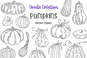 Pumpkins doodle vector clipart