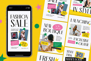 Fashion Sale Instagram Pack, a Social Media Template by Aiyari Graphic