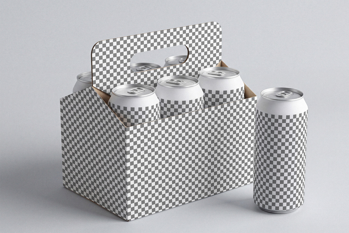 Beverage Multi Pack Carrier Mockup, a Packaging Mockup by Designer Dude (Photo 2 of 2)