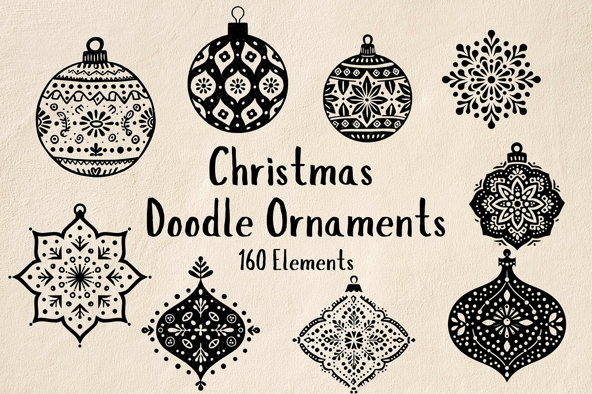 Christmas Doodle Ornaments, an Icon by Pattern Whimsy (Photo 1 of 4)