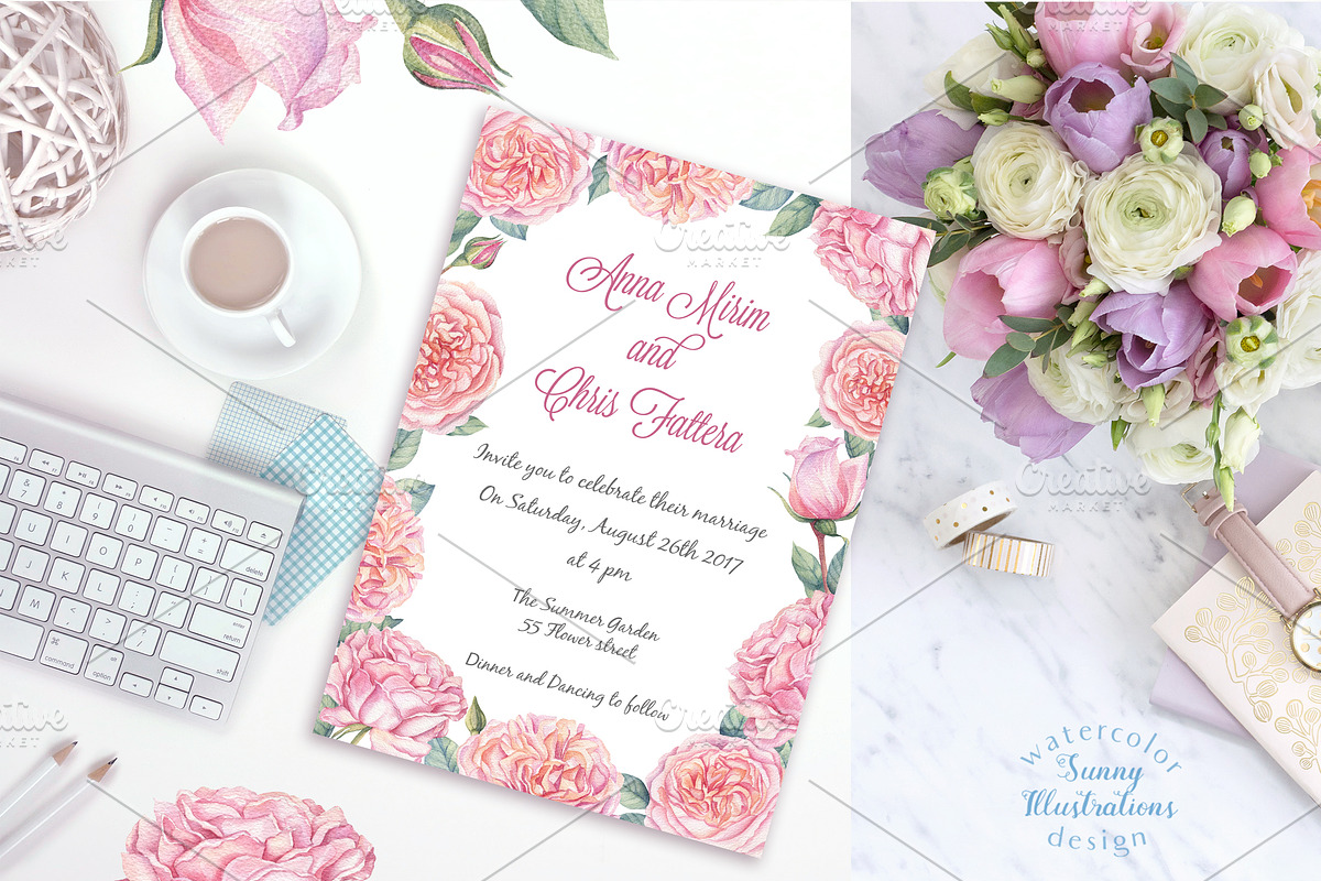 Watercolor Rose Garden, a Decorative Illustration by Irina Diasli (Photo 6 of 9)