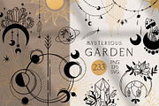 Moon flowers - celestial graphic kit, an Illustration by My Space Garden (Thumbnail 1 of 18)