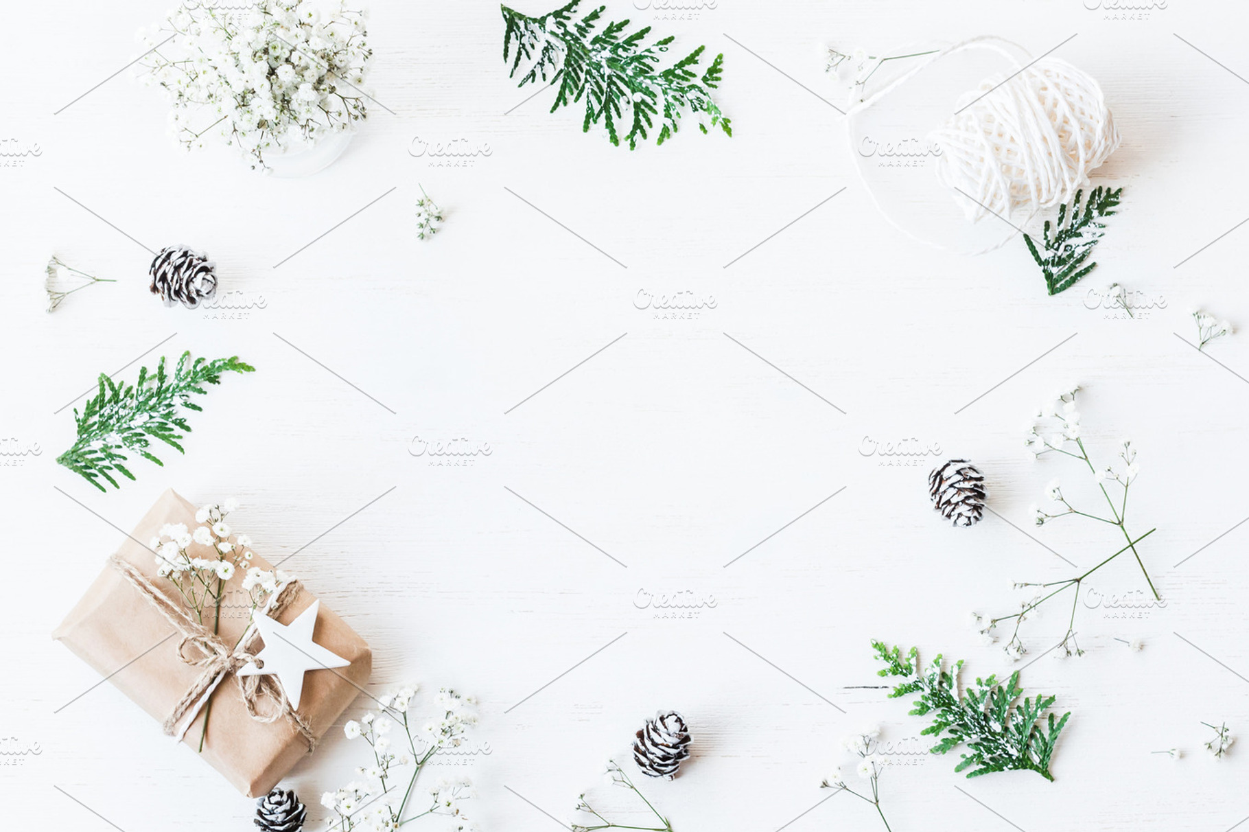 Christmas composition stock photo containing christmas and flat lay, a Holiday Photo by Flaffy