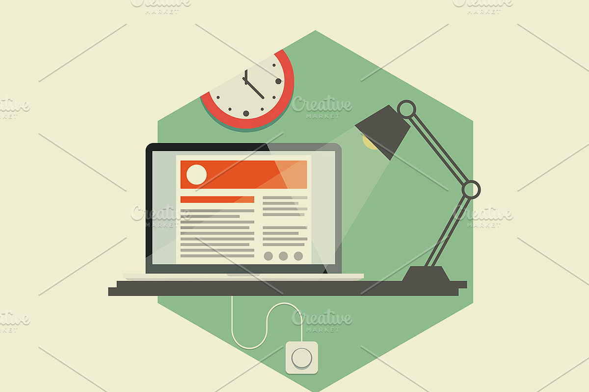 Flat Hexagonal Workspaces, an Illustration by meanicons (Photo 3 of 4)