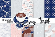 Travel Pattern, a Pattern Graphic by GlamArtZhanna (Thumbnail 1 of 3)