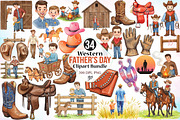 Western Father's Day Clipart Bundle, a Seasonal Illustration by Canvas Craft (Thumbnail 1 of 4)