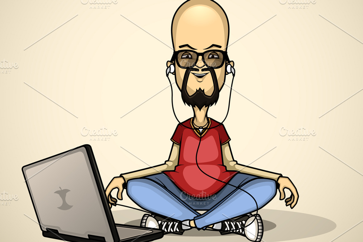 User with a Laptop Surrounded Device, a Technology Illustration by yuanden graphics (Photo 4 of 5)