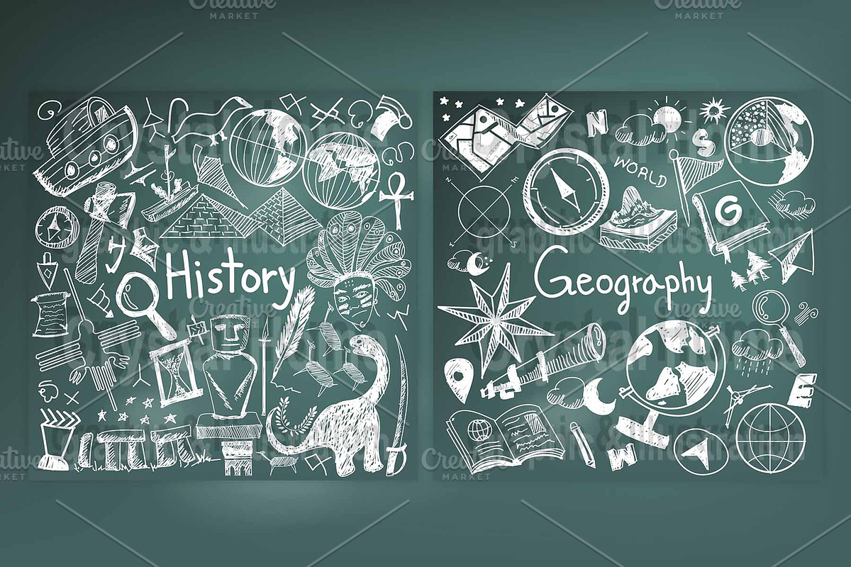 Blackboard education doodle pack (2), an Icon by Crytal Home Graphics (Photo 3 of 4)