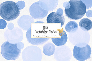 Blue Watercolor Circles, an Illustration by Digital Curio