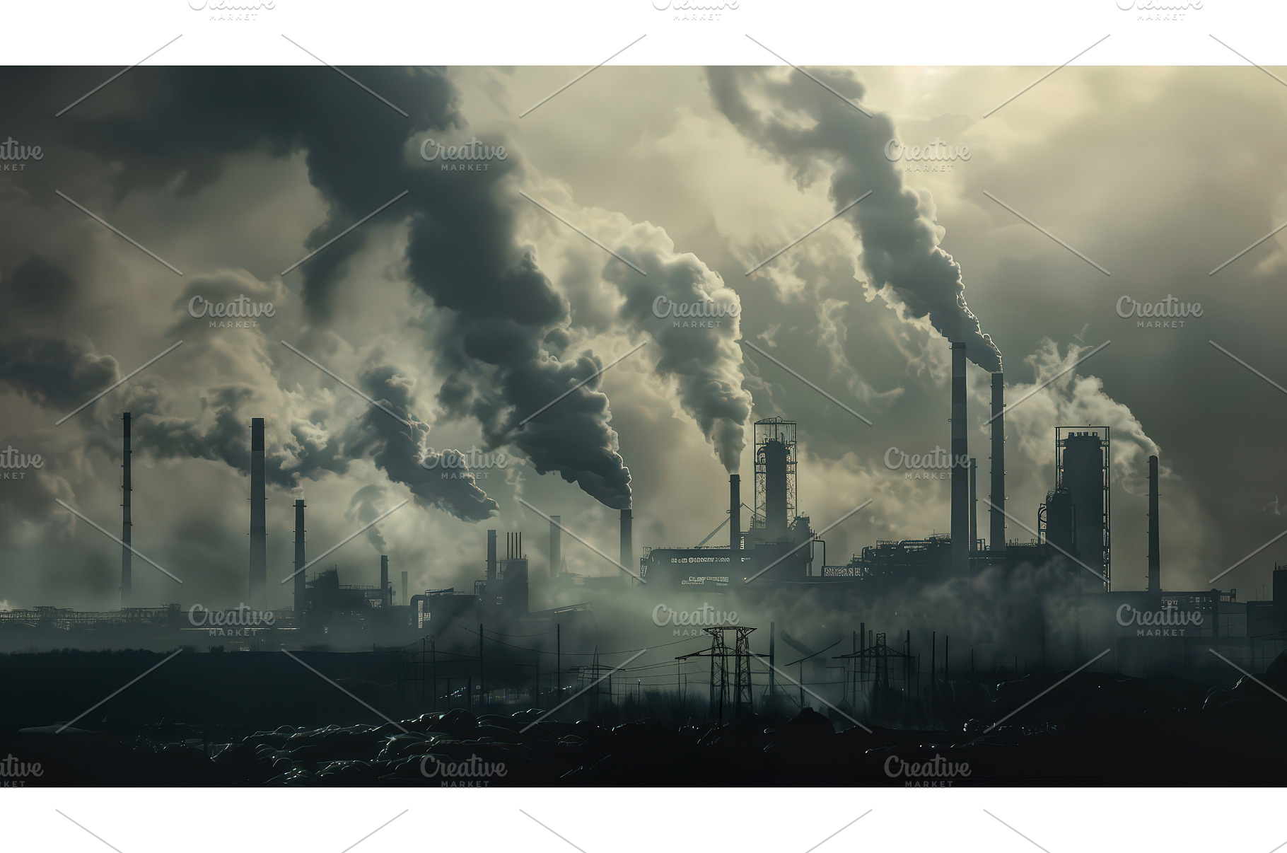 Heavy industrial air pollution from, an Industrial Photo by piter.goskov