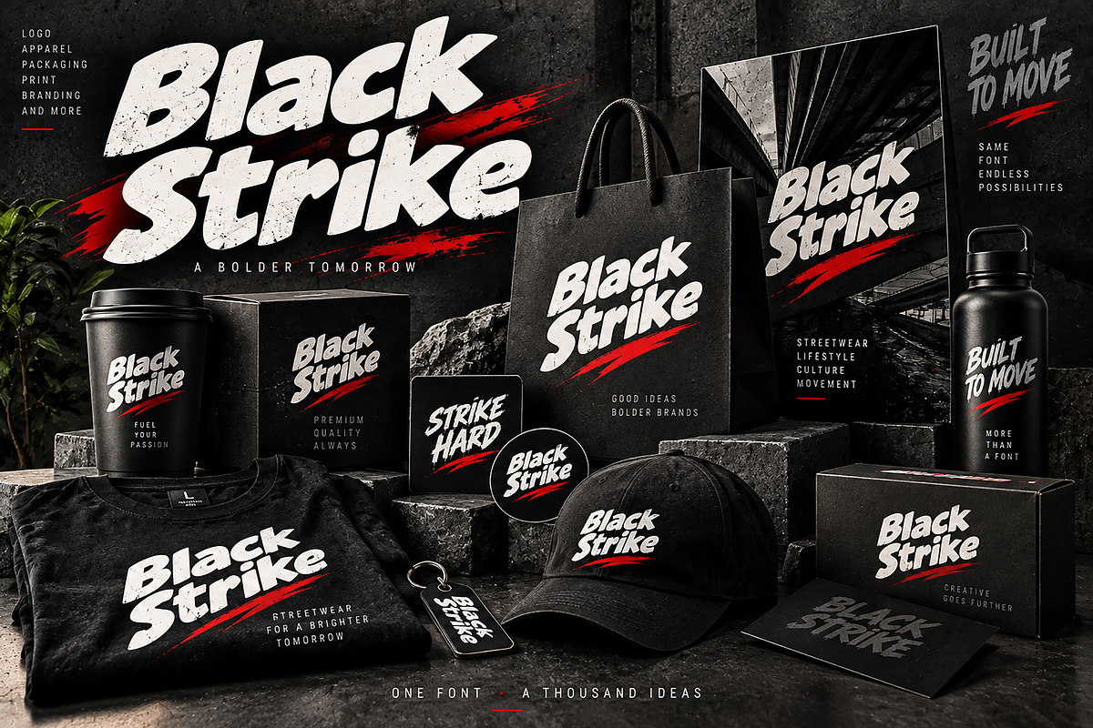 Black Strike, a Script Font by Wow Magic (Photo 2 of 4)
