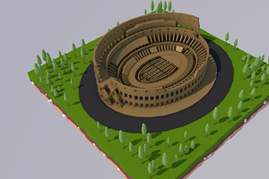 Low Poly Colosseum Rome Italy Landma