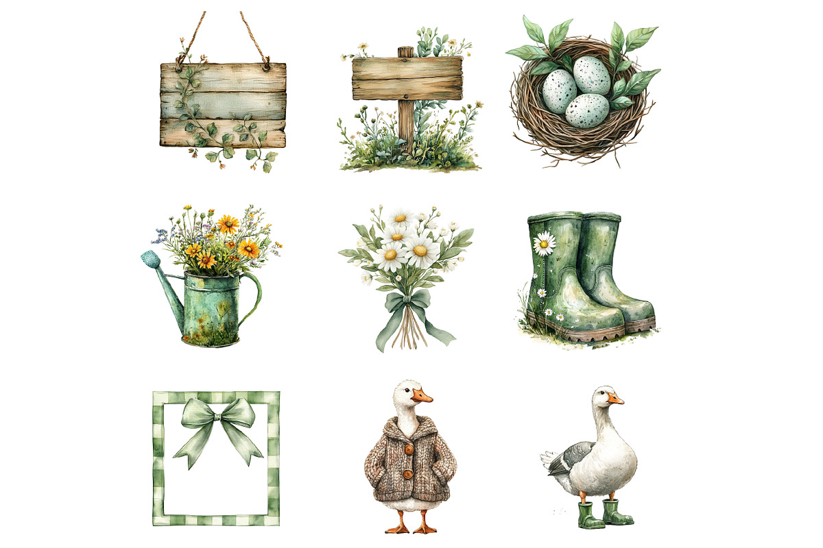 Farmhouse Goose Clipart, an Illustration by Design Market (Photo 3 of 5)