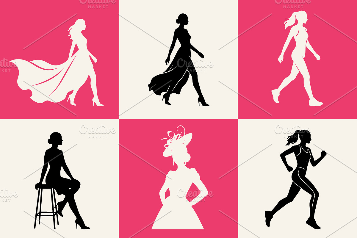 Haute Couture Runway Silhouette Set, an Object Graphic by Designgrove (Photo 1 of 3)