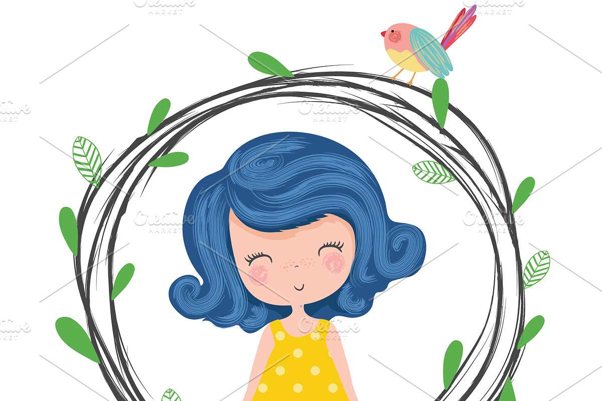 set with cartoon girls - cute girls, a Person Illustration by StudioLondon (Photo 8 of 9)