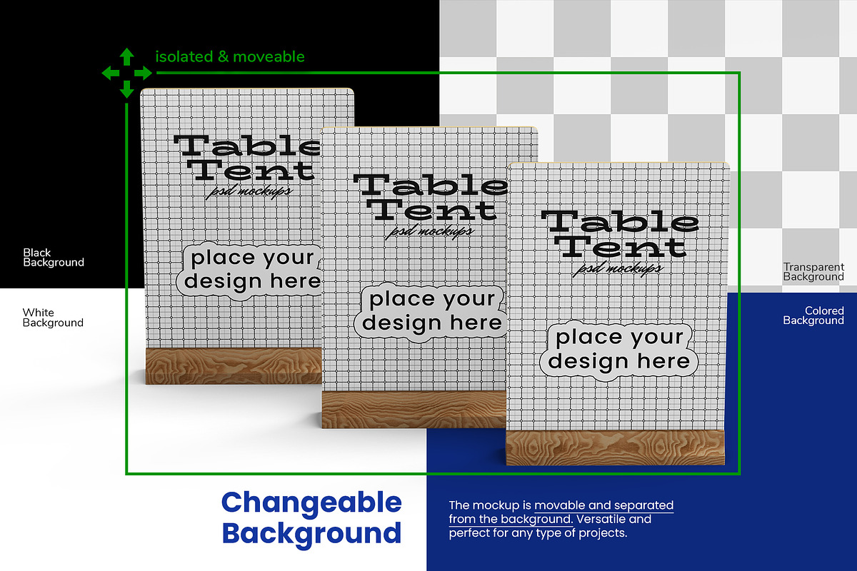 A5 Menu Table Tent PSD Mockup Set, an Advertising Mockup by Remnand Studio (Photo 6 of 11)