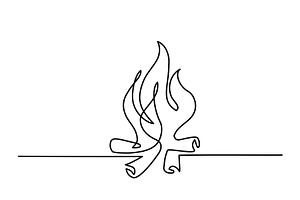 Bonfire Icons Line Drawing