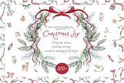 Christmas Joy Watercolor Collection, an Object Graphic by LenArt (Thumbnail 1 of 16)