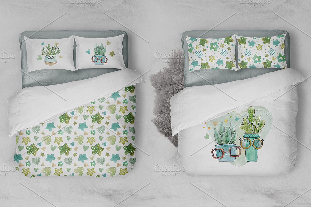 Cacti & Succulents set +8 patterns, a Decorative Illustration by Kristina Crocus (Photo 5 of 5)