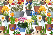 Garden flowers in pots. Vector, an Object Illustration by irina.vaneeva (Thumbnail 3 of 7)