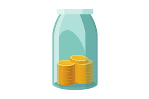 Investing bottle money, icon, a Finance Illustration by Things for designers