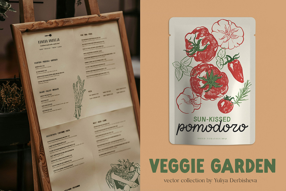 Vegetables vector poster pattern, an Object Graphic by Yuliya Derbisheva (Photo 6 of 10)