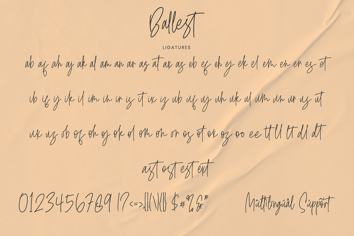 Ballest - Monoline Signature Font, a Script Font by Azcreative Studio (Photo 5 of 9)