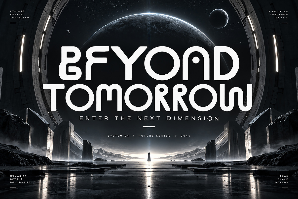FYSTROVA — Futuristic Display Font, a Script Font by Wow Magic (Photo 3 of 5)