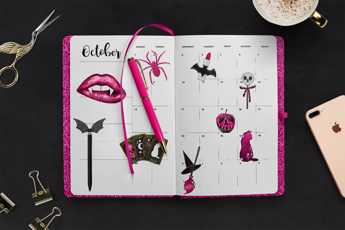 Cute Halloween Clipart set, an Illustration by The GG Shop (Photo 7 of 9)